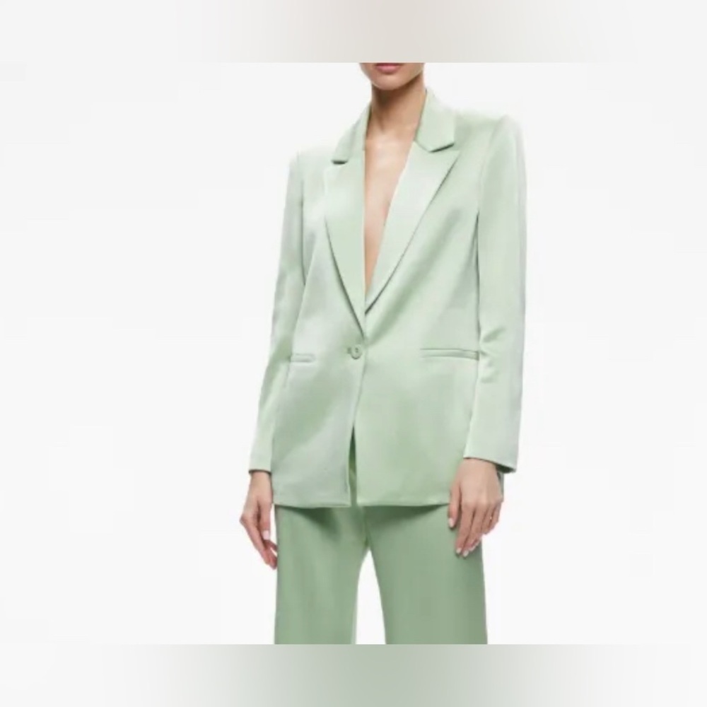 Alice + Olivia $495 Denny Single Breasted Green Tea Blazer Size 4